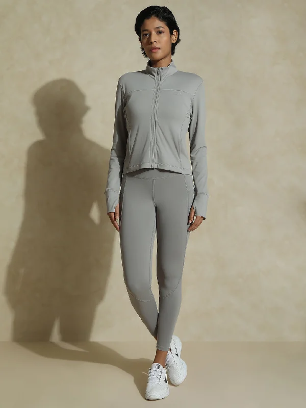 Cloud Grey Aero fit Athletic Jacket & Aura Legging