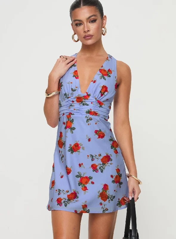 Connelly Mini Dress Blue Floral