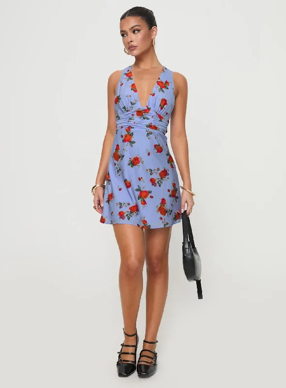 Connelly Mini Dress Blue Floral