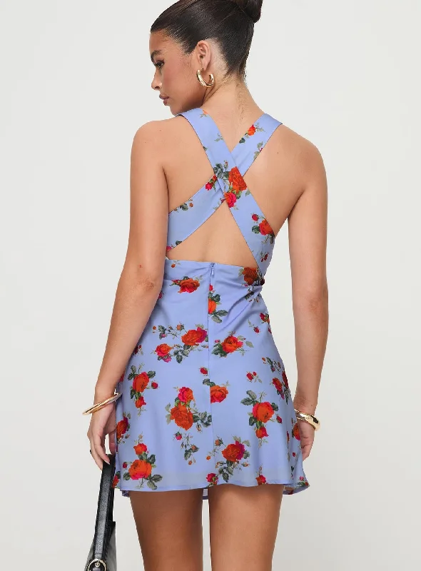 Connelly Mini Dress Blue Floral