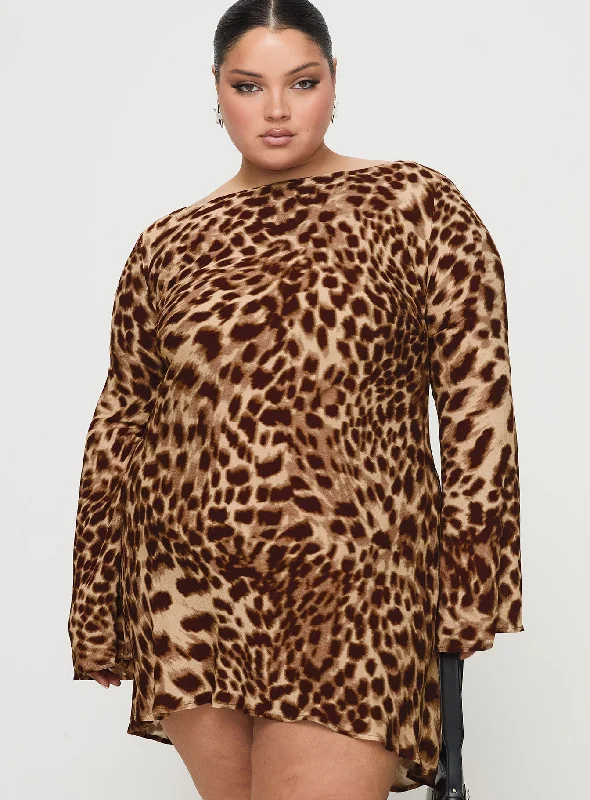 Halo Bias Mini Dress Leopard Curve