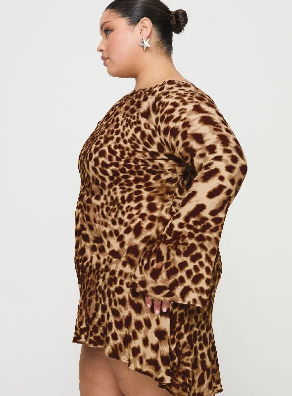 Halo Bias Mini Dress Leopard Curve