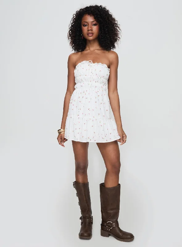 Kezzy Mini Dress White Floral