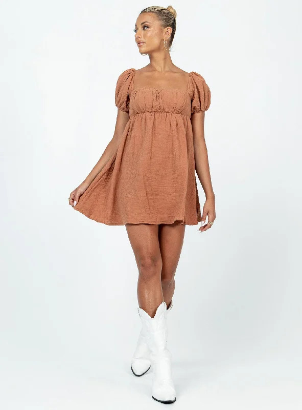 Let's Dance Mini Dress Brown