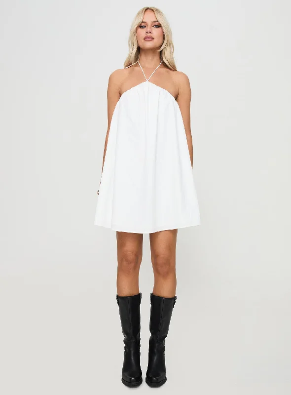 Peaco Halter Mini Dress White