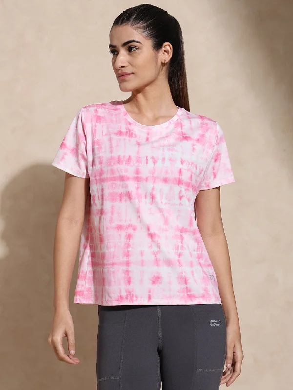 Shibori Wicking Tee Pink