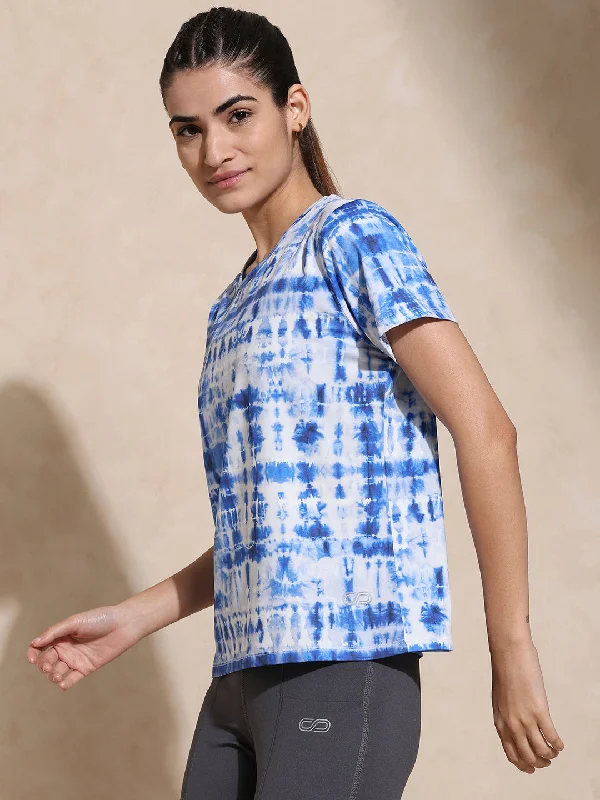 Shibori Wicking Tee Indigo