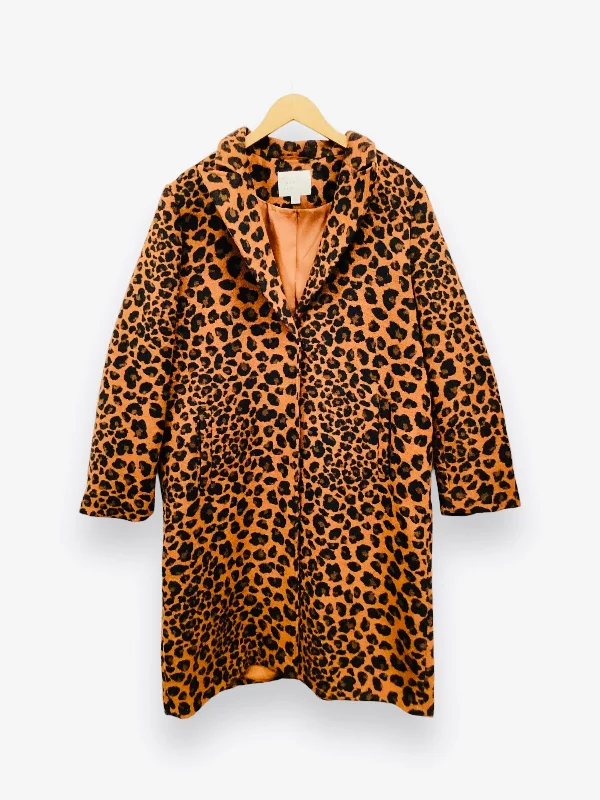 Animal Print Coat Trench Coat A New Day, Size L