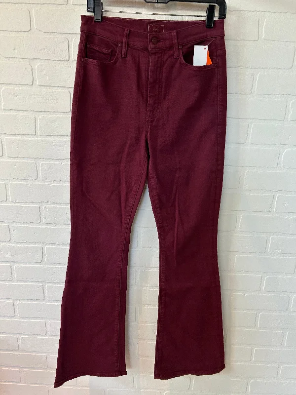 Red Denim Jeans Boot Cut Mother, Size 4