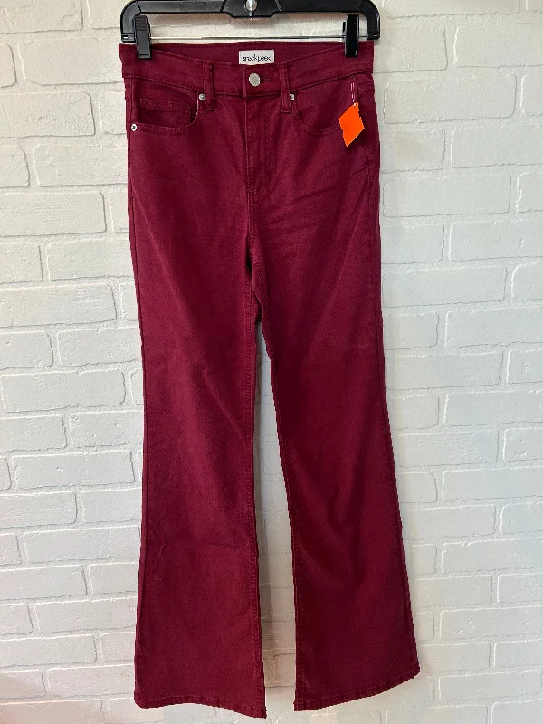 Red Denim Jeans Boot Cut Sneak Peek, Size 2