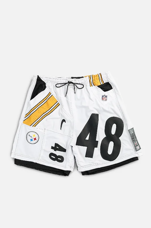 Unisex Rework Pittsburgh Steelers NFL Jersey Shorts - XXL