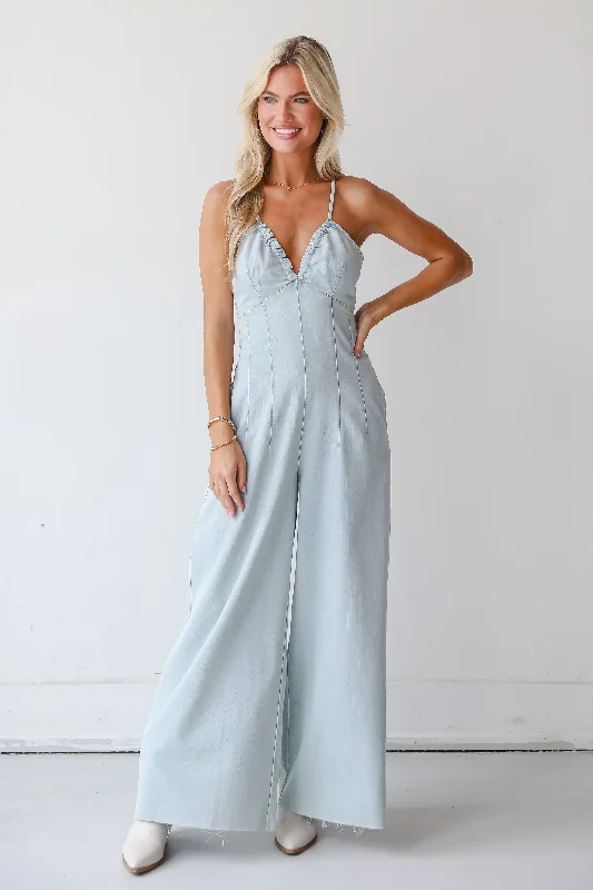 Convincingly Darling Denim Jumpsuit