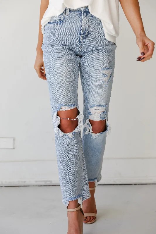 Jodie Light Wash Distressed 90s Vintage Dad Jeans