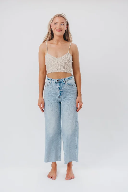 Gabby Cropped Wide Leg Jean in Light Denim