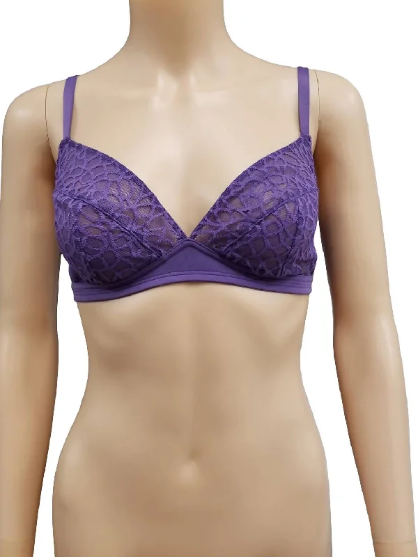 Lace Underwire Bra In Purple