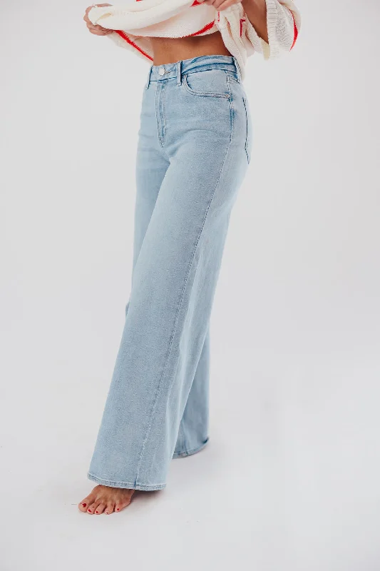 Megan Palazzo-Style Wide Leg Jean in Light Denim