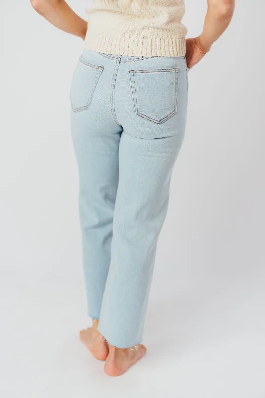 Ella High Rise Jean with Straight Leg in Light Blue - 27