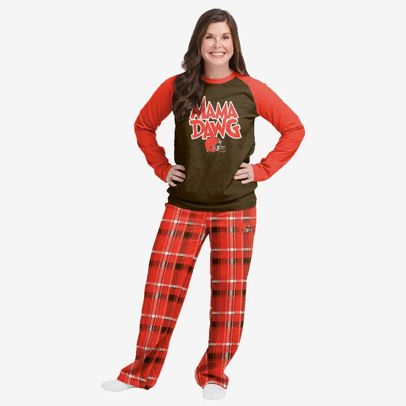 Cleveland Browns Womens Plaid Family Holiday Pajamas