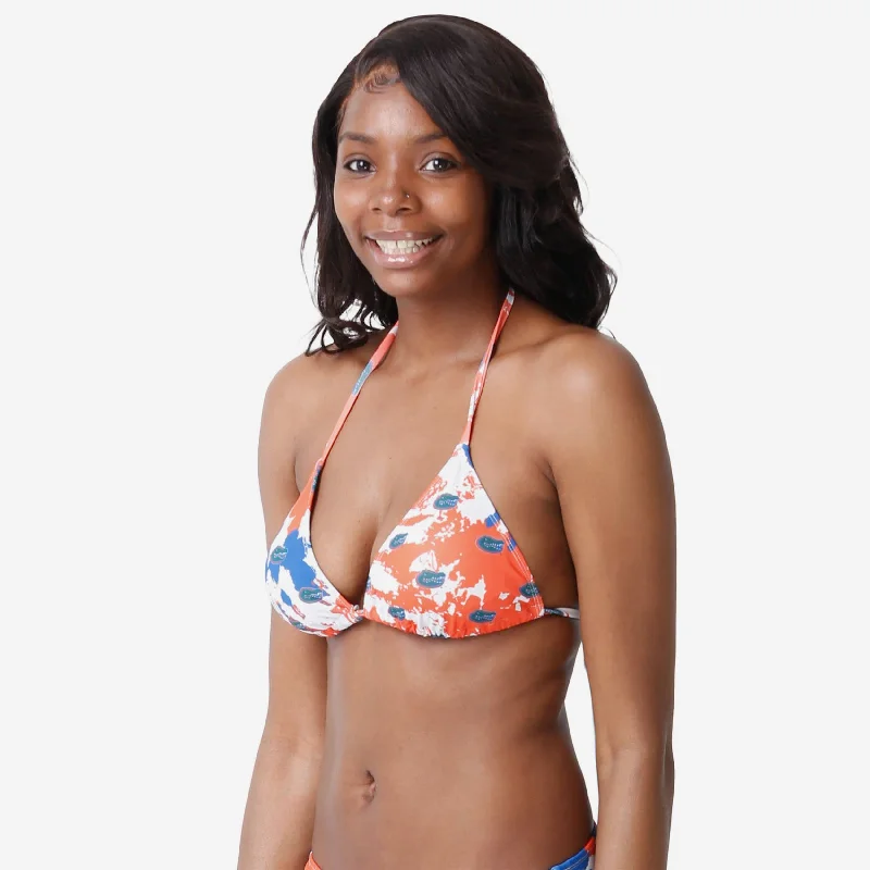 Florida Gators Womens Paint Splash Bikini Top