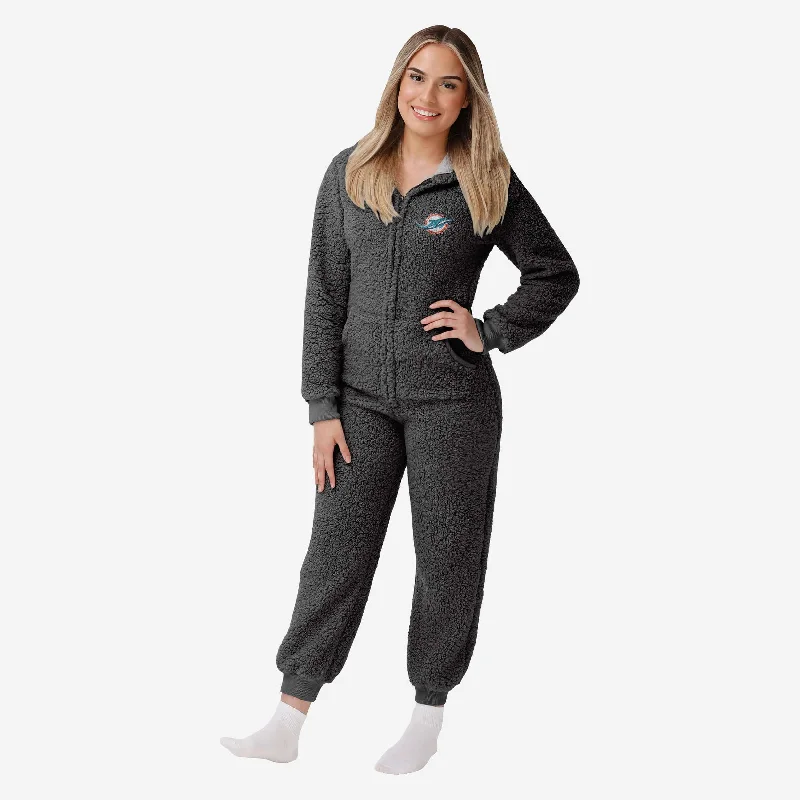 Miami Dolphins Womens Sherpa One Piece Pajamas