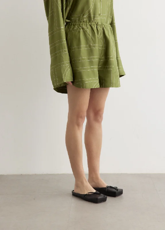 Monogram Silk Pj Shorts