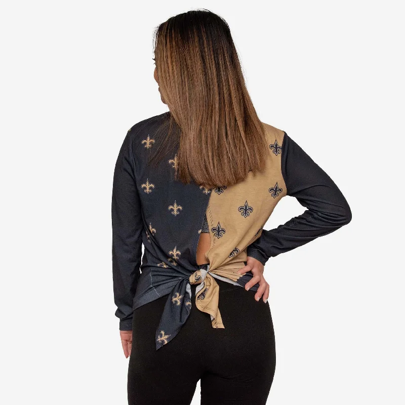 New Orleans Saints Womens Tie-Breaker Long Sleeve Top