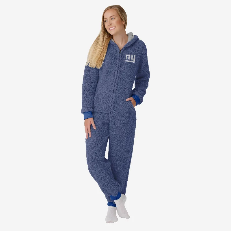 New York Giants Womens Sherpa One Piece Pajamas