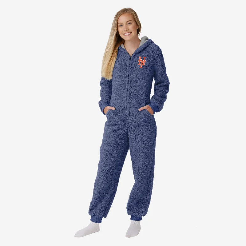 New York Mets Womens Sherpa One Piece Pajamas