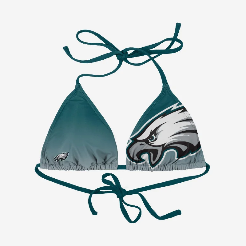 Philadelphia Eagles Womens Gradient Big Logo Bikini Top