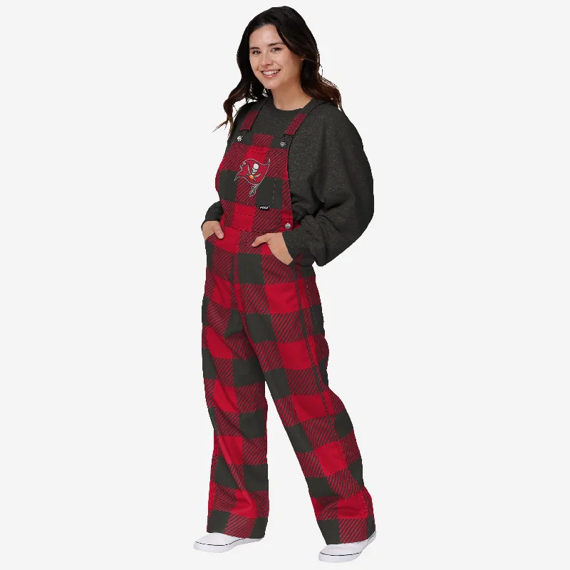 Tampa Bay Buccaneers Womens Plaid Bib Overalls