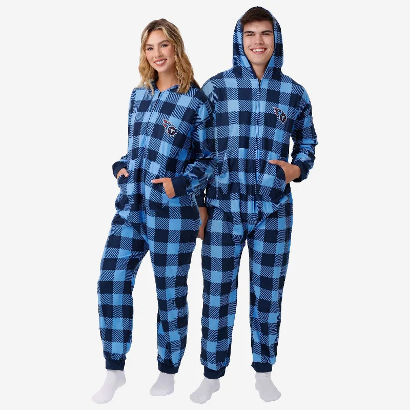 Tennessee Titans Plaid One Piece Pajamas