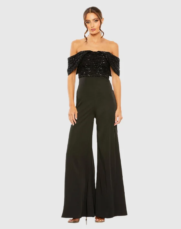 Sequined Off The Shoulder Jumpsuit