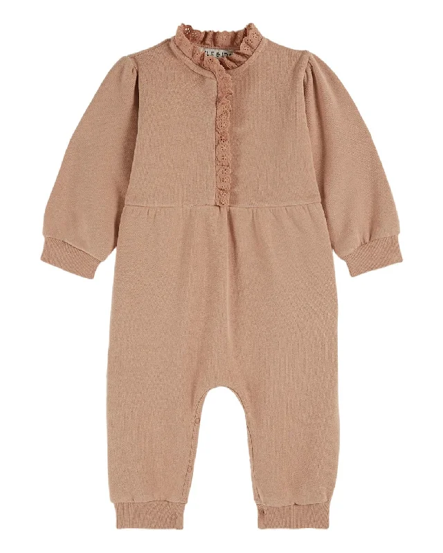 Emile et Ida Baby Fleece Poudre Jumpsuit