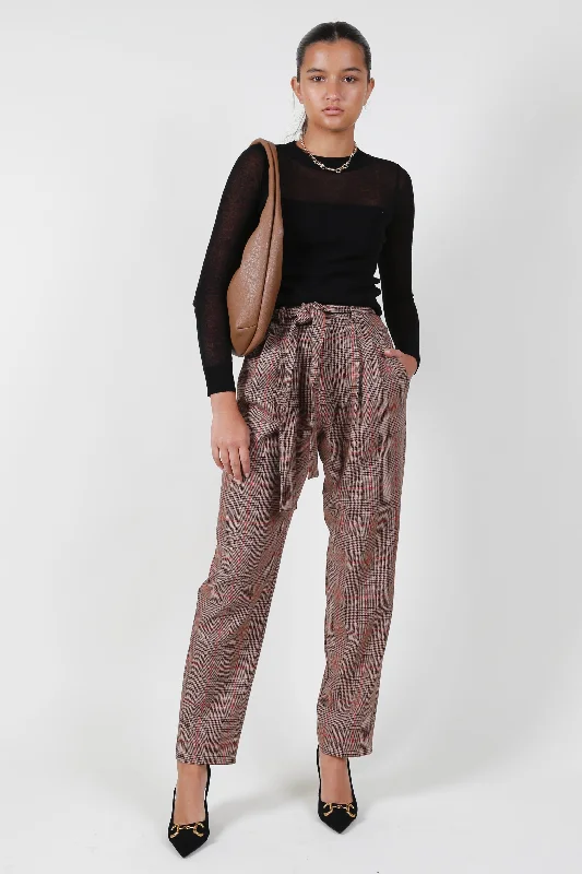 EQUIPMENT | Saree High Rise Tapered Trousers - Plaid