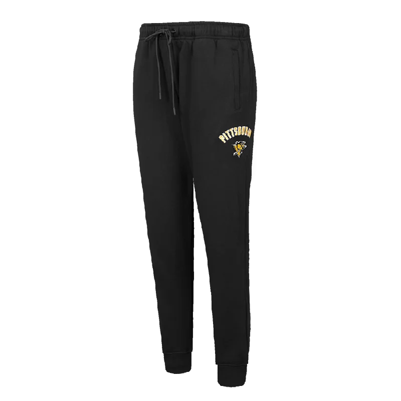 NHL PITTSBURGH PENGUINS CLASSIC WOMEN'S HIGH RISE FLEECE SWEATPANT (BLACK)