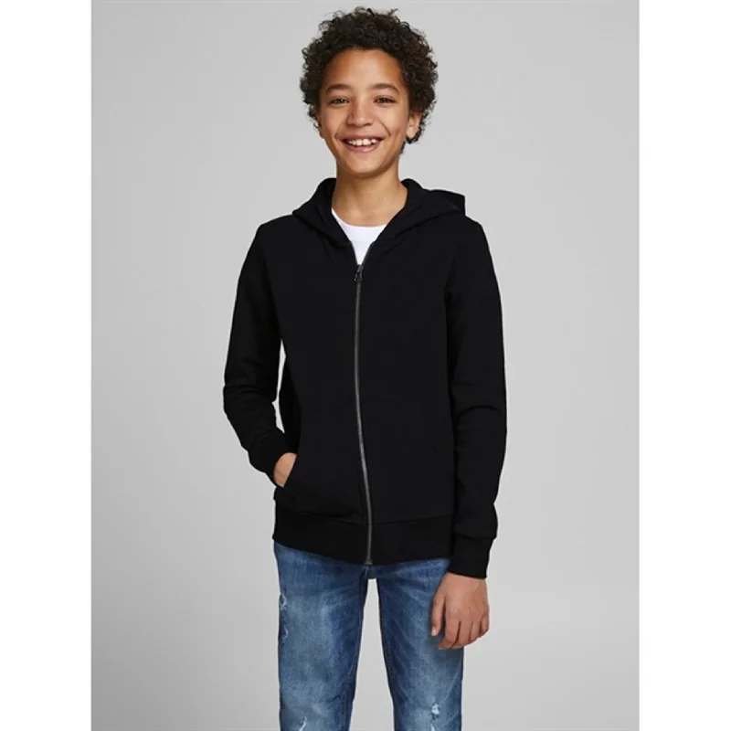 Jack & Jones Junior Black Basic Sweatshirt with Zipper Noos