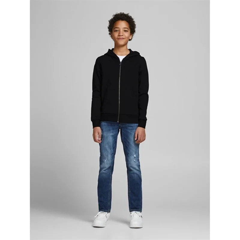 Jack & Jones Junior Black Basic Sweatshirt with Zipper Noos