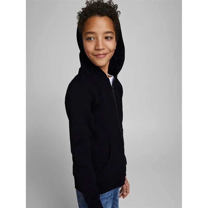 Jack & Jones Junior Black Basic Sweatshirt with Zipper Noos