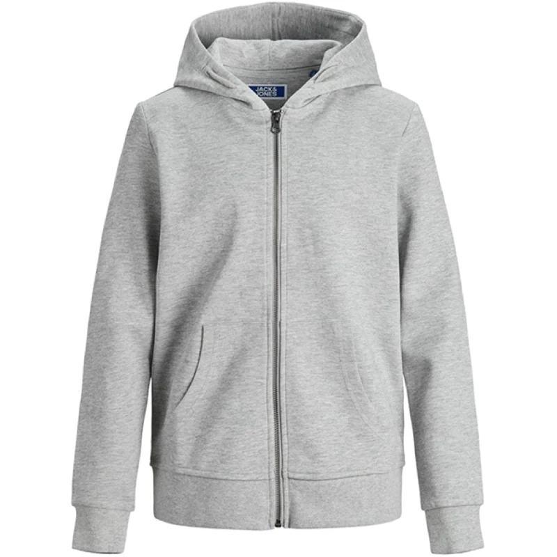 Jack & Jones Junior Light Grey Melange Basic Sweatshirt with Zipper Noos