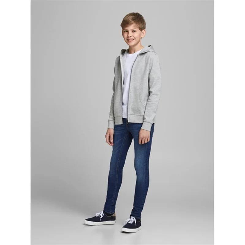 Jack & Jones Junior Light Grey Melange Basic Sweatshirt with Zipper Noos