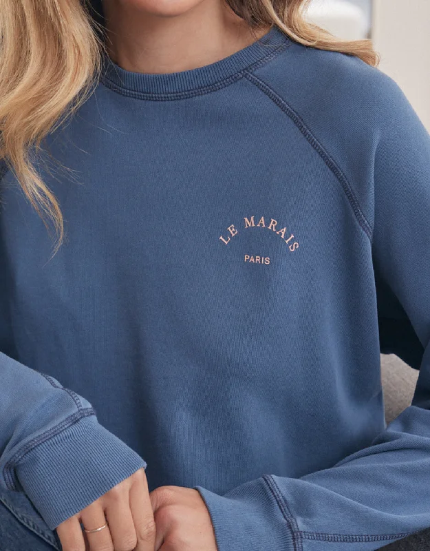 Le Marais Paris Sweat - Washed Slate/Sorbet