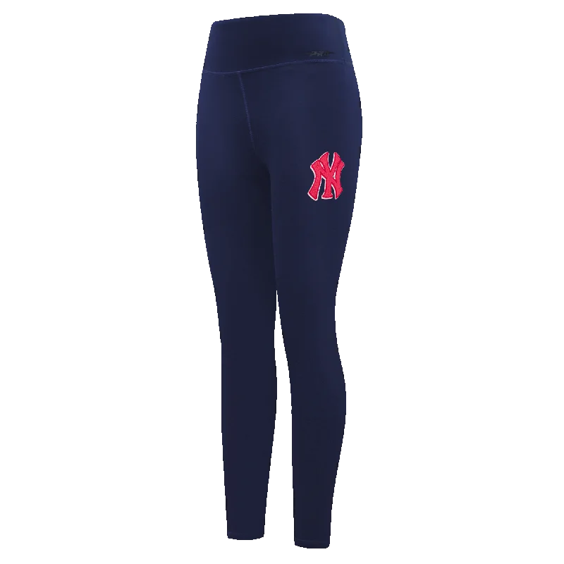 MLB NEW YORK YANKEES PINK CLOUD WOMEN'S JERSEY LEGGING (MIDNIGHT NAVY)