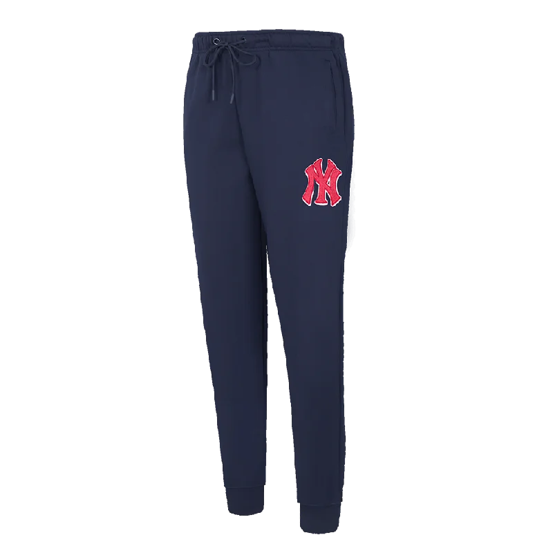 MLB NEW YORK YANKEES PINK CLOUD WOMEN'S  FLC SWEATPANT (MIDNIGHT NAVY)