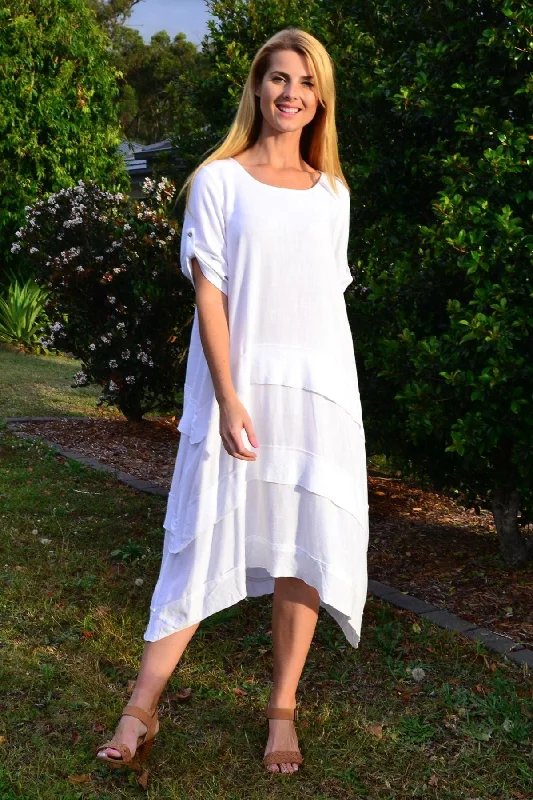 Long Linen Layered Laura Tunic Dress