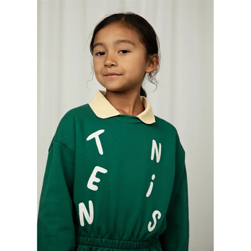 Mini Rodini Green Tennis Application Collar Sweatshirt