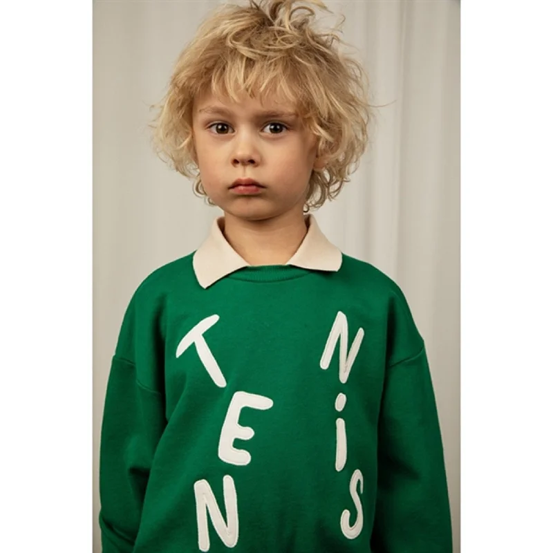 Mini Rodini Green Tennis Application Collar Sweatshirt