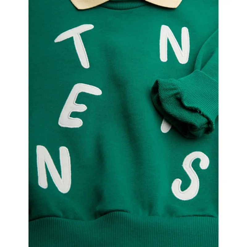 Mini Rodini Green Tennis Application Collar Sweatshirt