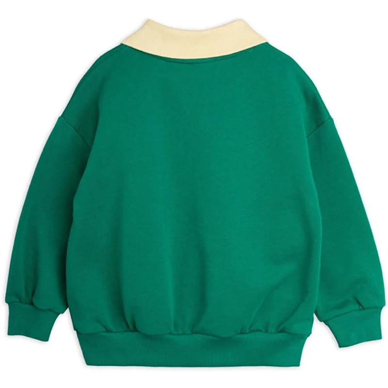 Mini Rodini Green Tennis Application Collar Sweatshirt