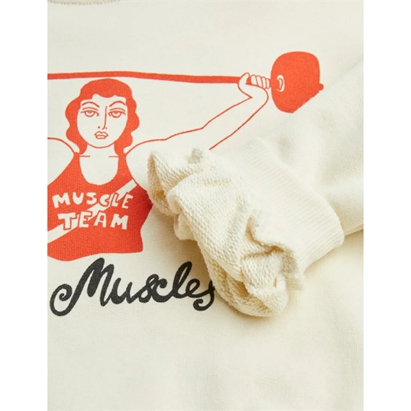 Mini Rodini Offwhite Club Muscles Sp Sweatshirt