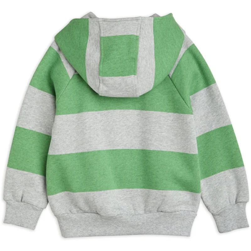 Mini Rodini Stripe Zip Hoodie Green